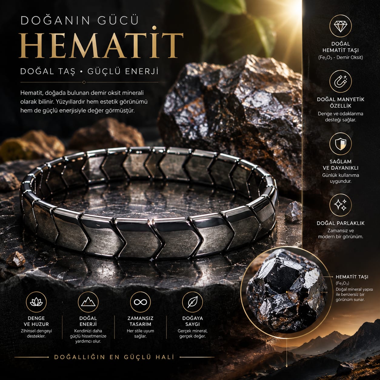 Hematit Bileklik